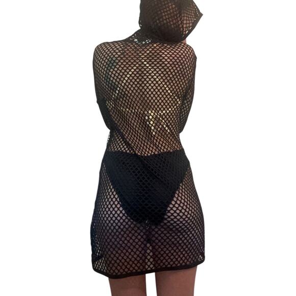 Balance Cover-Up Collection mesh womens large black lace swimsuit mesh dress - Picture 4 of 6